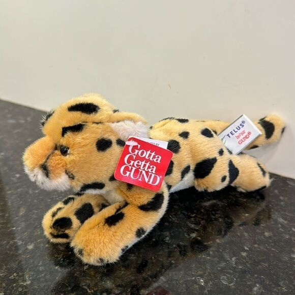 Gund Telus Leopard Cat  Plush and Beans 10” withTags - Picture 1 of 9